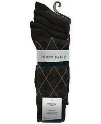 Perry Ellis Portfolio Men's Flat Knit Dress Crew Socks, 5-pack