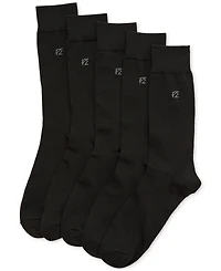 Perry Ellis Portfolio Men's Flat Knit Dress Crew Socks, 5-pack