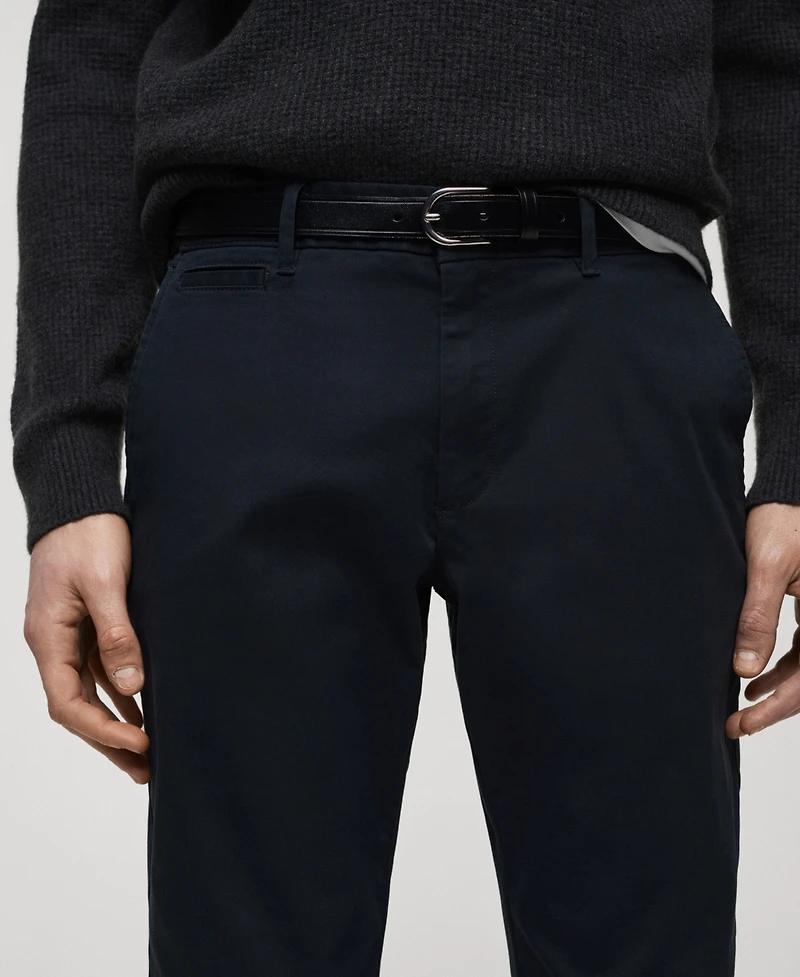 Mango Men's Slim-Fit Tapered Crop Chino Pants