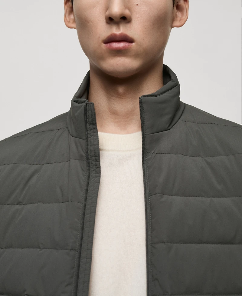 Mango Men's Down And Feather Quilted Vest