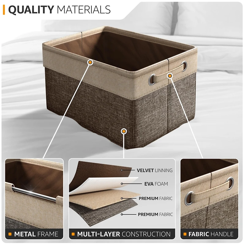 Sorbus 6 Pack 15 inch Collapsible Storage Bins with Handles