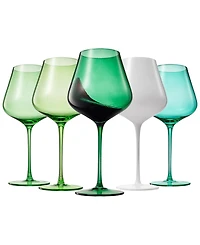 The Wine Savant Colors of Thai Island Beaches Wine Glasses, Set of 5