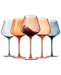 The Wine Savant Colors of Venice Wine Glasses, Set of 5