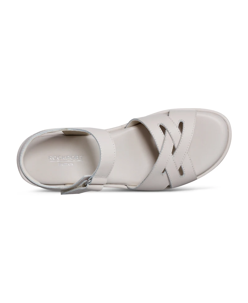 Rockport Women's Amira Strappy Open Toe Casual Wedge Sandals