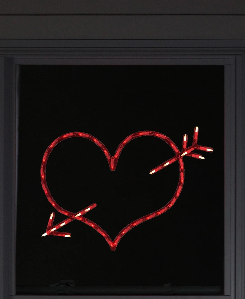 Northlight 17" Lighted Heart with Arrow Valentine's Day Window Silhouette Decoration