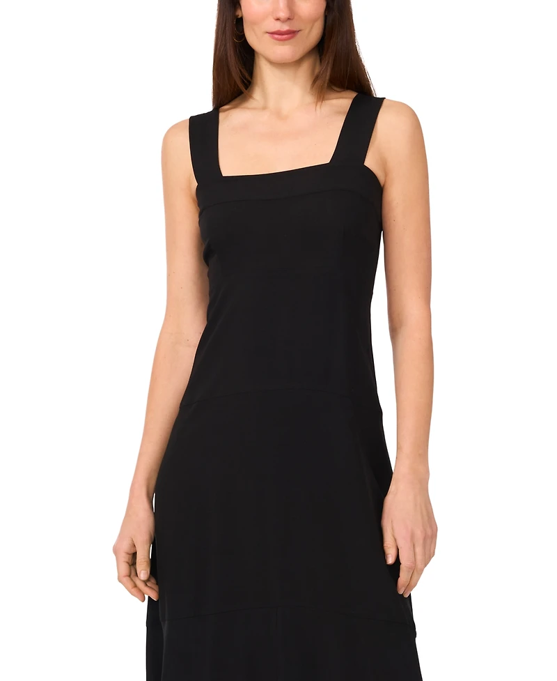 Vince Camuto Women's Challis Square-Neck Smocked-Back Sleeveless Maxi Dress