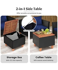 4 Piece Outdoor Conversation Set with Storage Coffee Table