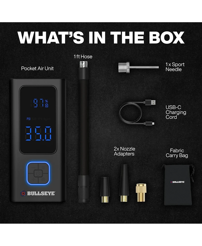 Pocket Air 4000mAh Electric Portable Rechargeable Tire Inflator Air Compressor
