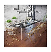 Lawrence Acrylic Folding Chair With Gold Metal Frame
