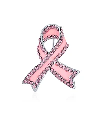 Bling Jewelry Open Heart Enamel Crystal Brooch Pin Awareness Ribbons