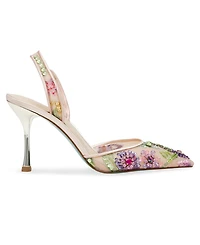 Betsey Johnson Velma Jeweled Mesh Slingback Pumps
