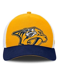 Fanatics Men's Gold/Navy Nashville Predators Authentic Pro A-Frame Rink Adjustable Hat
