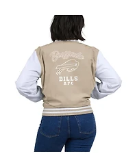 Wear by Erin Andrews Women's Tan Buffalo Bills Tonal Full-Zip Bomber Jacket