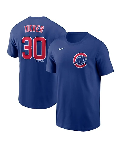 Nike Men's Kyle Tucker Royal Chicago Cubs Fuse Name Number T-Shirt