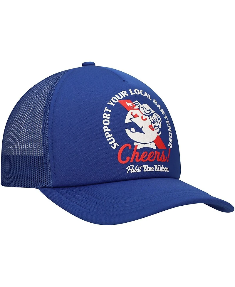 Lids Men's Blue Pabst Blue Ribbon Bartender Foam Trucker Adjustable Hat