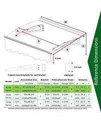 Door Window Awning Made of 0.137 Inch Thick Crystal Solid Polycarbonate Sheet and Aluminum Alloy with Valance