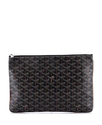 Pre-Owned Goyard Mm Senat Zip Pouch Coated Canvas