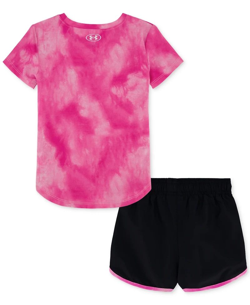 Under Armour Toddler & Little Girls Printed T-Shirt & Woven Shorts, 2 Piece Set