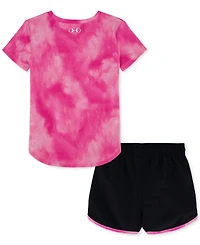 Under Armour Toddler & Little Girls Printed T-Shirt & Woven Shorts, 2 Piece Set