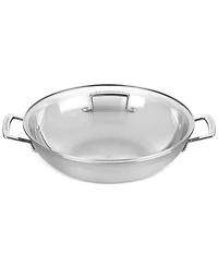 Le Creuset Classic Stainless Steel Round Wok & Glass Lid, 4.5 Qt.