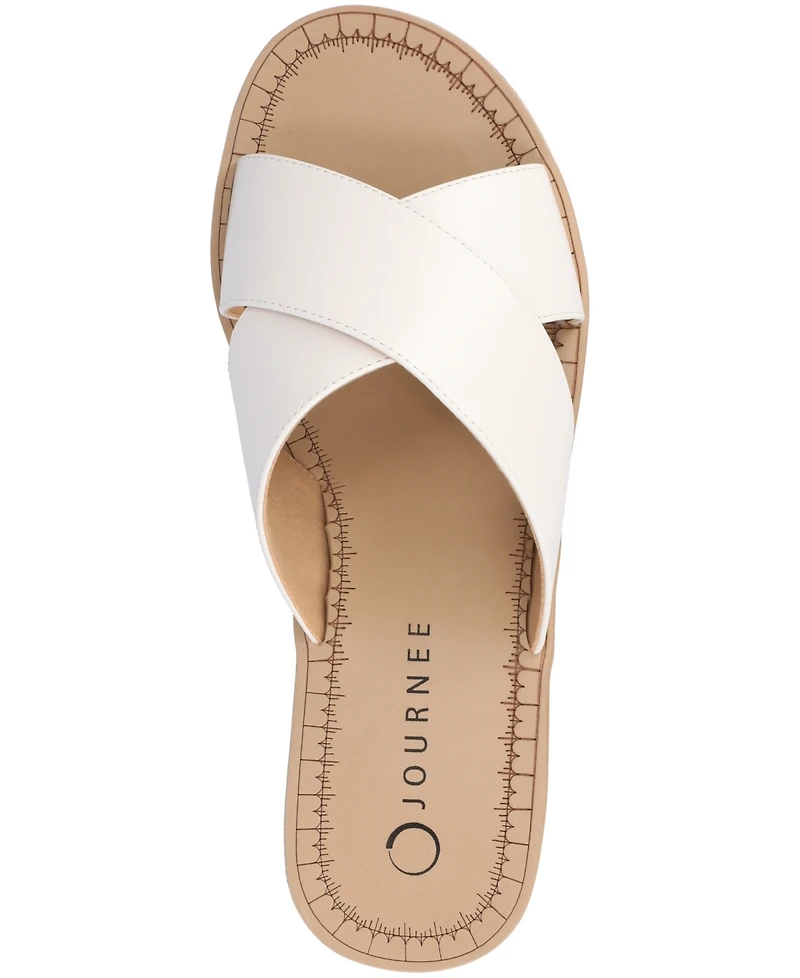Journee Collection Women's Biara Crisscross Platform Wedge Sandals