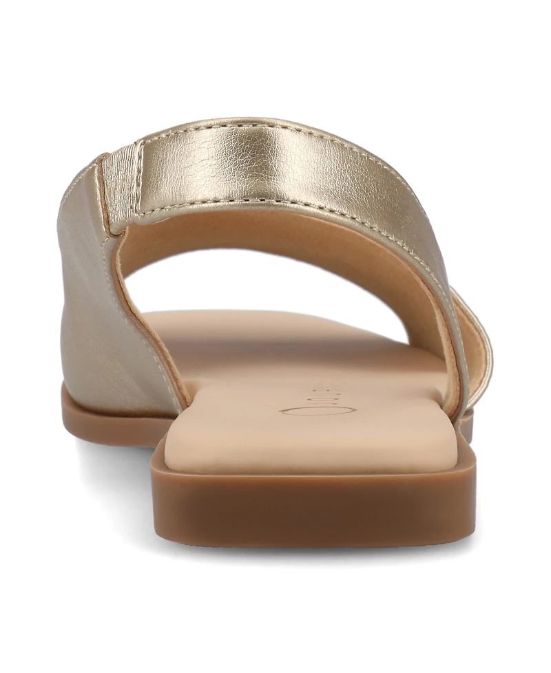 Journee Collection Women's Brinsley Slingback D'Orsay Flat Sandals