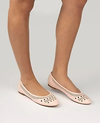 Journee Collection Women's Kamrah Perforated Ballet Flats