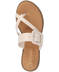 Journee Collection Women's Layra Strappy Buckle Flat Sandals