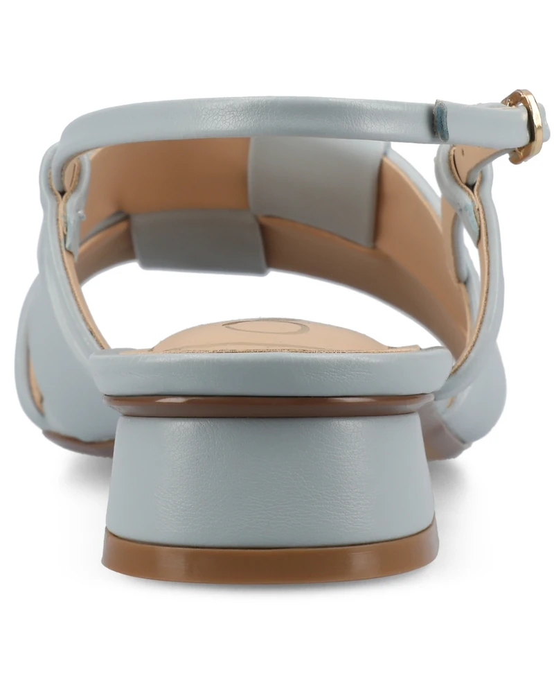 Journee Collection Women's Tabatha Block Heel Slingback Flat Sandals