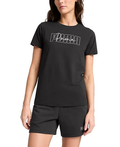 Puma Women's Essential Cotton Admire Script-Logo T-Shirt