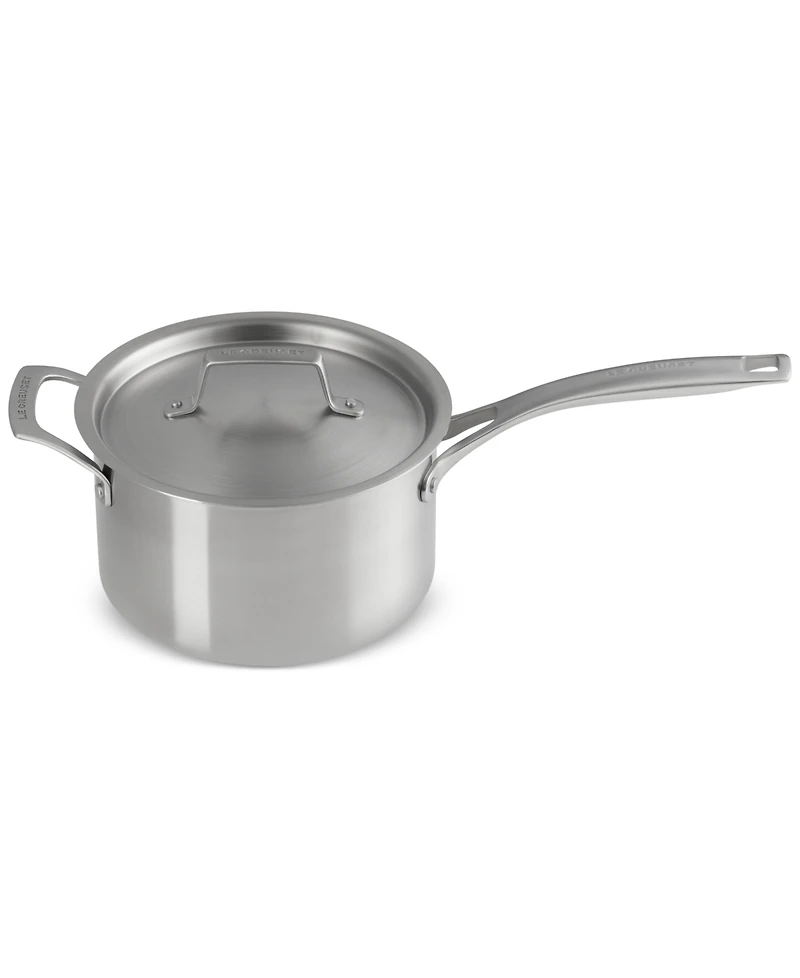 Le Creuset Essential Stainless Steel Round Saucepan with Lid, 4 Qt.