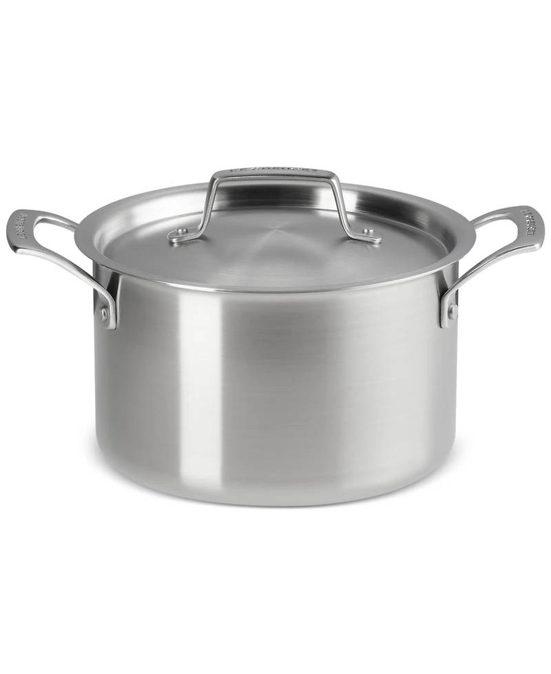 Le Creuset Essential Stainless Steel Deep Round Stockpot with Lid, 4 Qt.