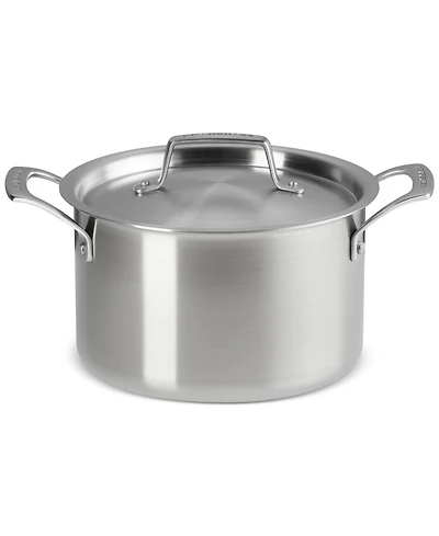 Le Creuset Essential Stainless Steel Deep Round Stockpot with Lid, 4 Qt.
