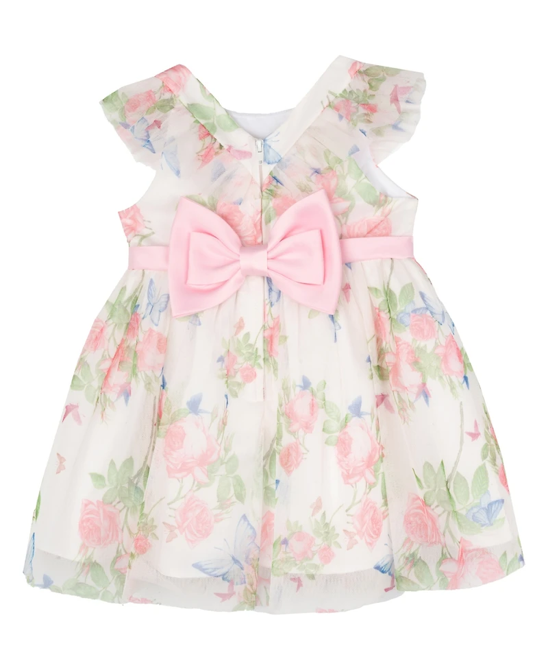 Rare Editions Baby Girls Floral Mesh Social Dress
