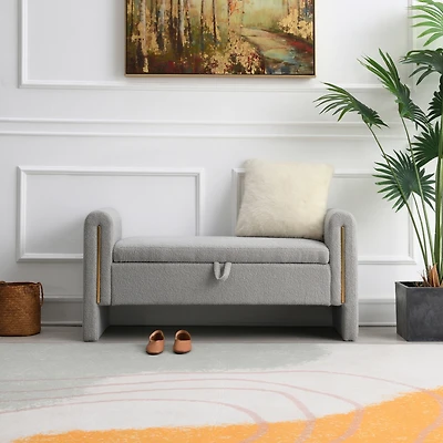 Streamdale Modern Teddy Bench with Storage and Arms