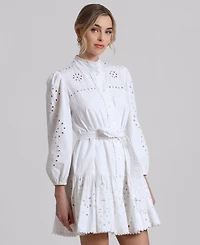 Avec Les Filles Women's Eyelet Shirtdress