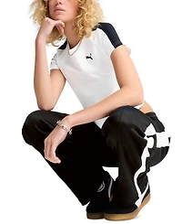 Puma Women's T7 Stripe Crewneck Cropped Baby T-Shirt