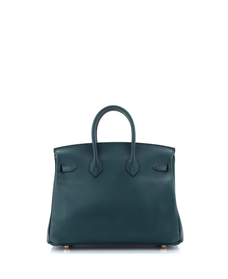 Pre-Owned HERMES Birkin 25 Handbag Green Swift with Gold Hardware
