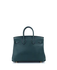 Pre-Owned HERMES Birkin 25 Handbag Green Swift with Gold Hardware