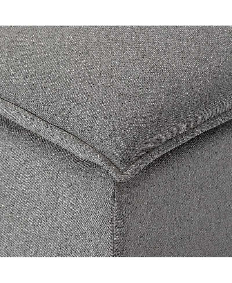 Maven Lane Claude Rustic Ottoman in Slate Fabric Upholstery