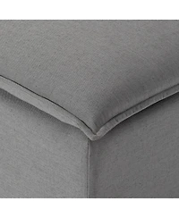 Maven Lane Claude Rustic Ottoman in Slate Fabric Upholstery