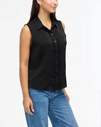 Ellen Tracy Women's Sleeveless Shirt with Bead Detail