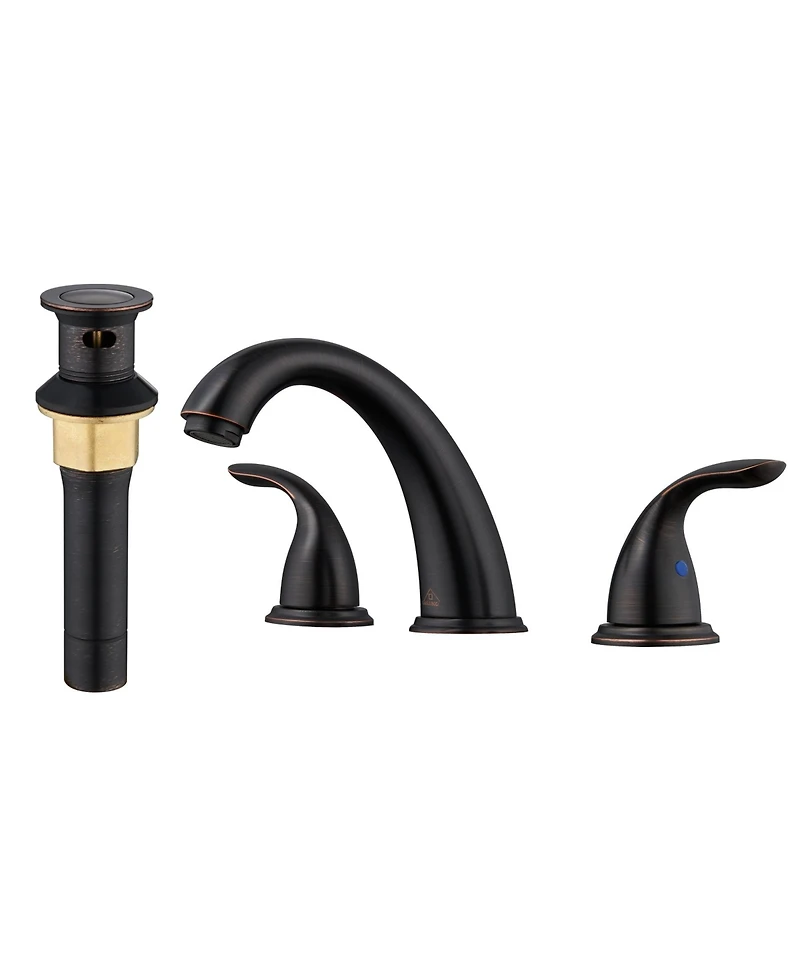 2 Handle Bathroom Sink Faucet - 4 Inch Centerset Faucet Bathroom Faucet Bathroom Vanity Sink Faucets with Pop-up Drain Oil Rubbed Bronze