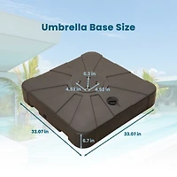 308 lbs Square Patio Umbrella Base Hdpe Cantilever Umbrella Base Water & Sand Filled Weighted Base Heavy Duty Outdoor Umbrella Base Stand