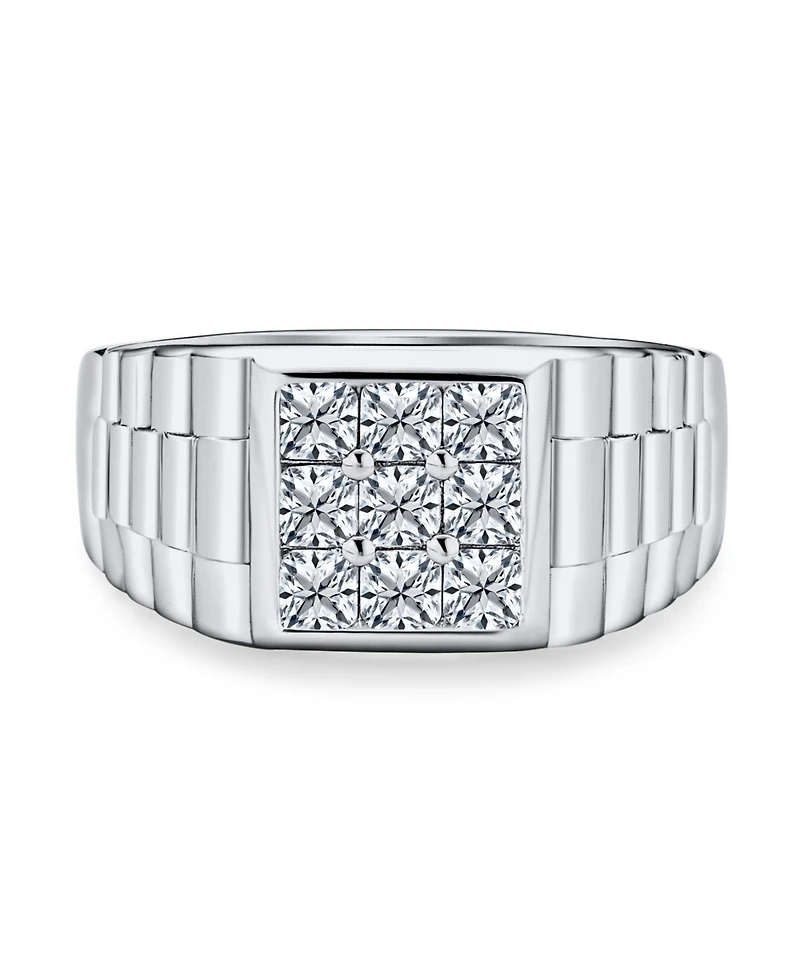 Bling Jewelry Big Square Cubic Zirconia Statement Ring .925 Sterling Silver