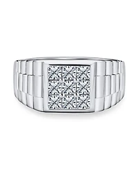 Bling Jewelry Big Square Cubic Zirconia Statement Ring .925 Sterling Silver
