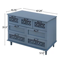 Vintage 7 Drawer Storage Cabinet Sideboard Buffet Cabinet Entryway Cabinet with Drawers Accent Storage Cabinet for Living Room Bedroom