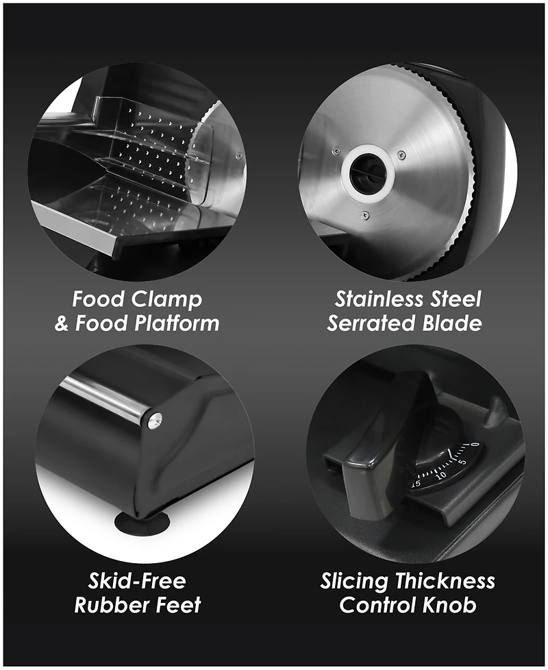 Elite Cuisine Ultimate Precision Electric Deli Food Meat Slicer