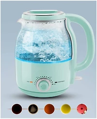 Elite Cuisine 1.25 Quart Adjustable Temperature Electric Honeypot Glass Kettle with Keep Warm