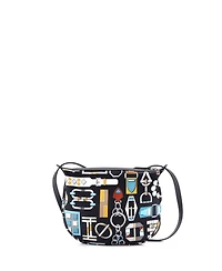 Pre-Owned HERMES Sursoie To Go Pouch Printed Silk and Leather